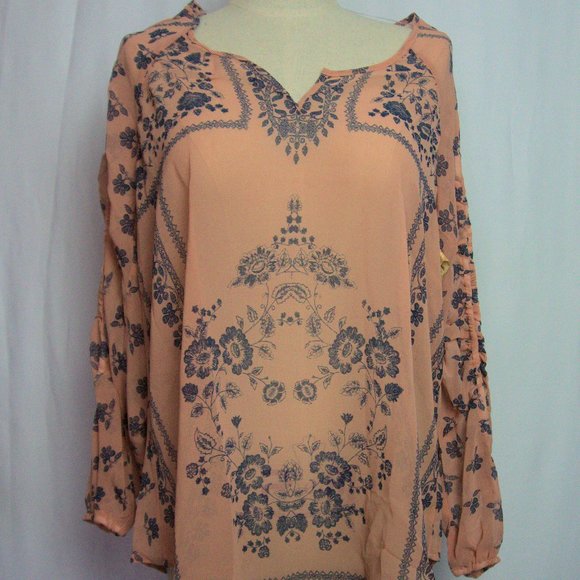 OneWorld Tops - OneWorld Womens Long Open Sleeve Woven Blouse